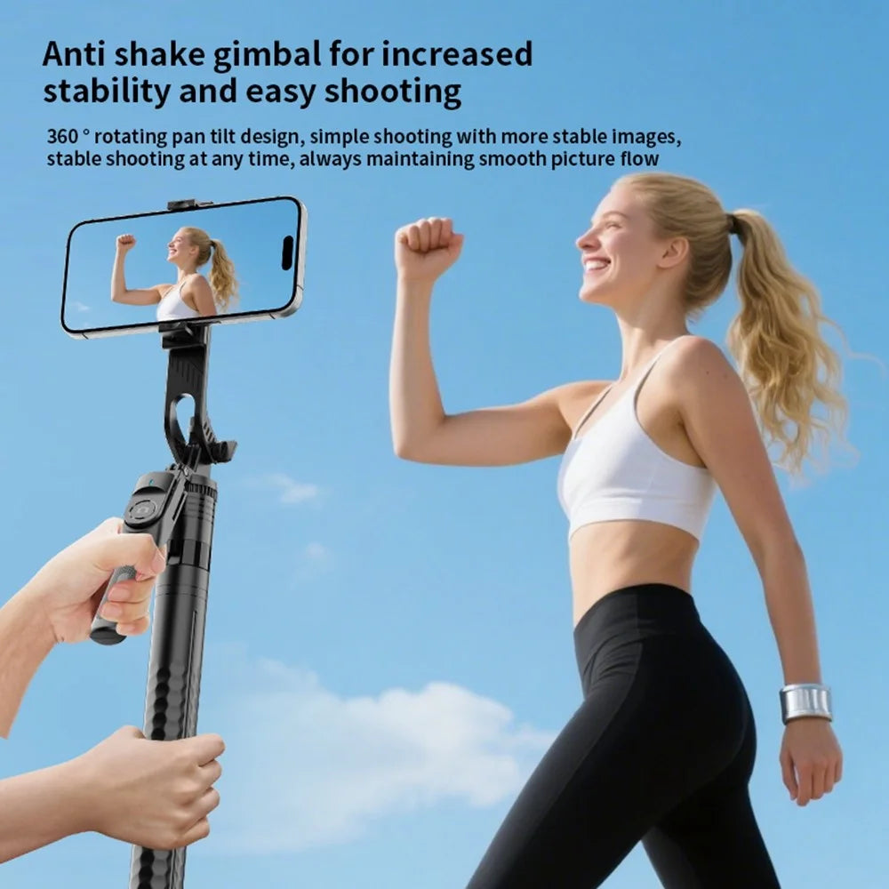 K50 Single Phone Clip TikTok Bluetooth-Compatible Selfie Stick 1.9m Extendable Tripod with 1 Fill Light - Black - 3