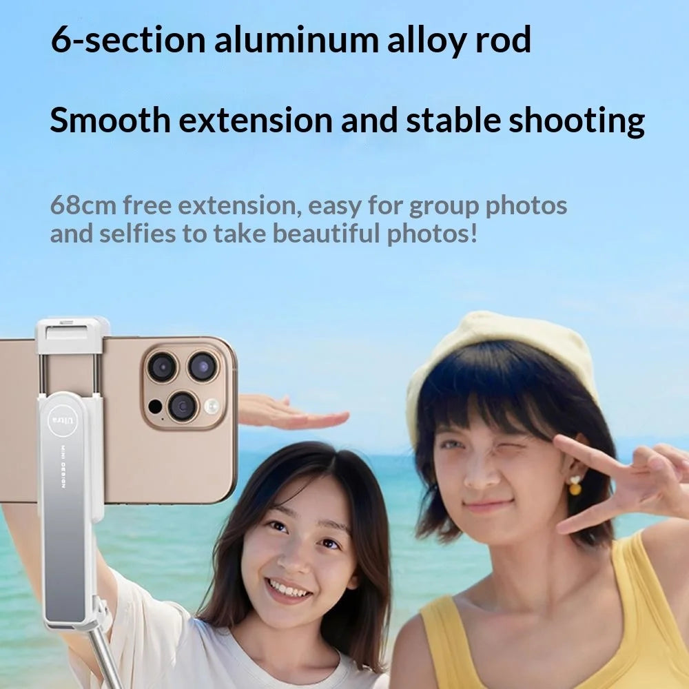 I8 Ultra Mini Portable Bluetooth-Compatible Selfie Stick Anti-Shake Telescopic Phone Selfie Tripod For Travel / Photography - White - 5