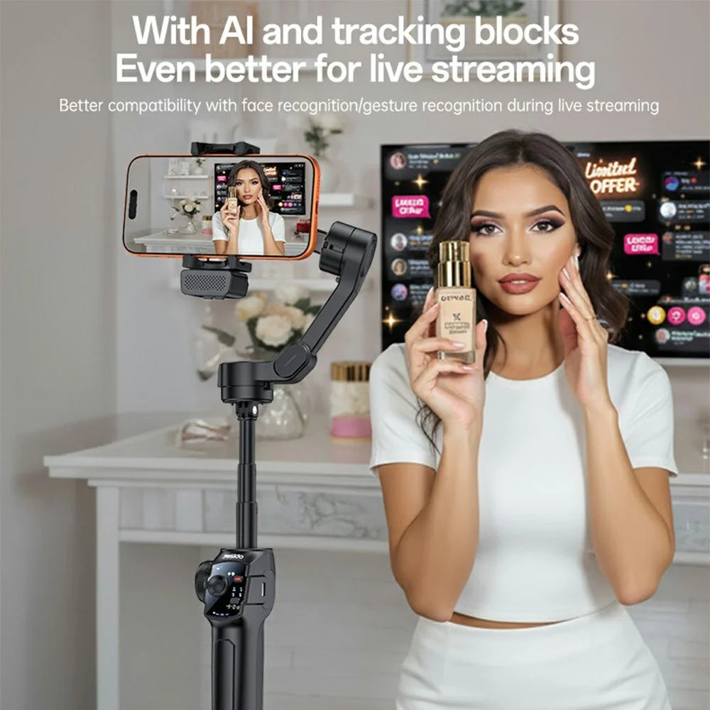 YESIDO SF32 3-Axis Gimbal Stabilizer Smartphone Tripod Stand Anti-Shake for Vlogging / Live Streaming / Video Recording - Black - 5