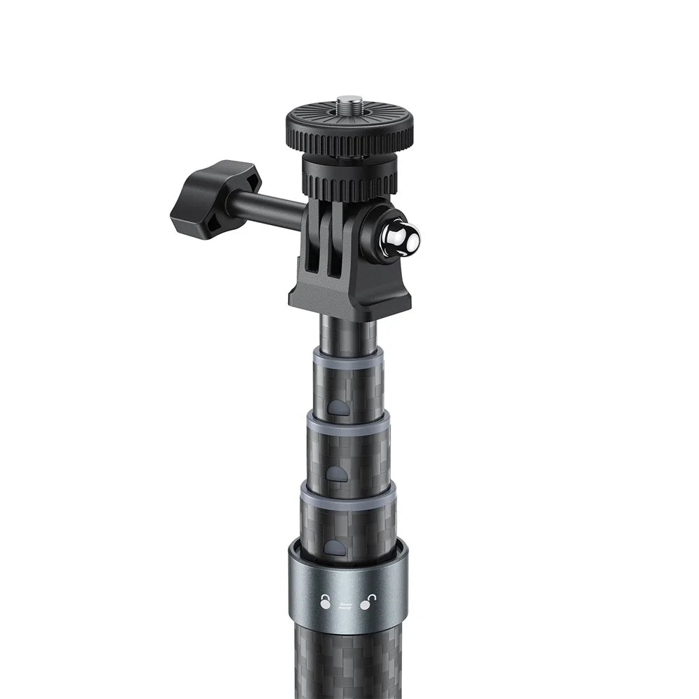 ACEFAST E38 1.2m Carbon Fiber Telescopic Selfie Stick 5 Level Adjustable Selfie Stick - Black / Grey - 4
