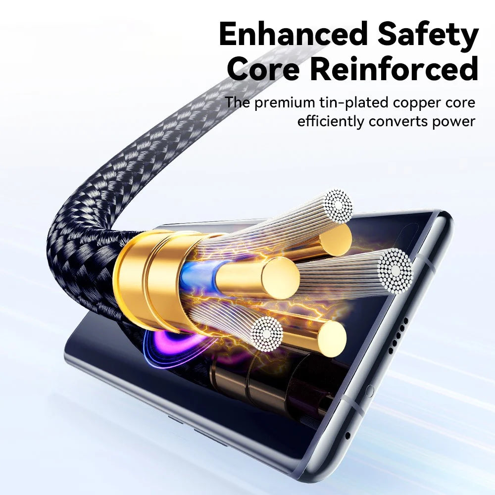 ESSAGER 2m USB-A to Type-C 7A Fully Compatible Digital Display Fast Charging Data Cable - 6