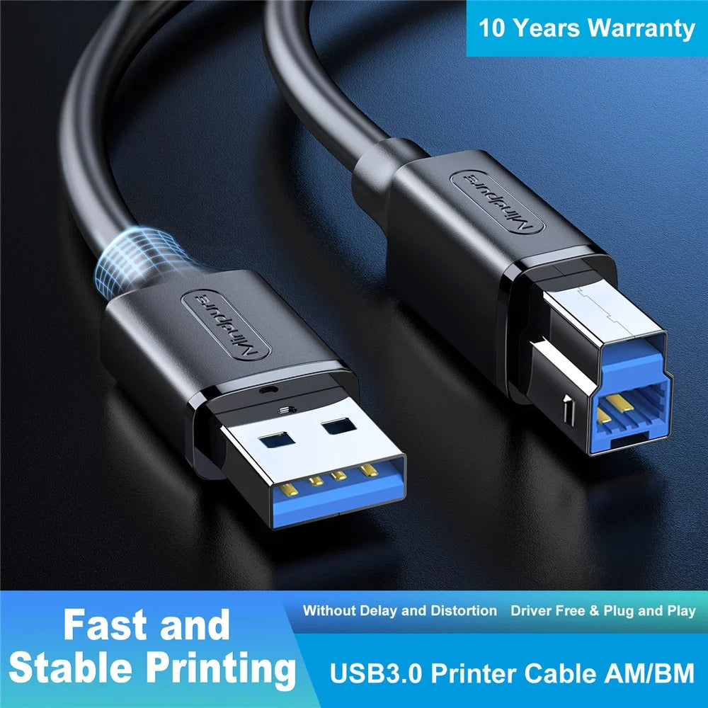 MINDPURE US102 0.5m USB3.0 Male to USB Type-B Male Printer Cable HD Printing Cord - 2
