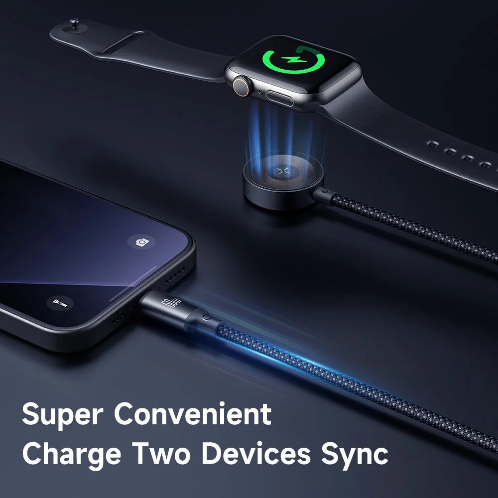 MCDODO CA-2200 1.2m Type-C to Type-C 60W Charging Cable with Wireless Charger for Apple Watch - 3