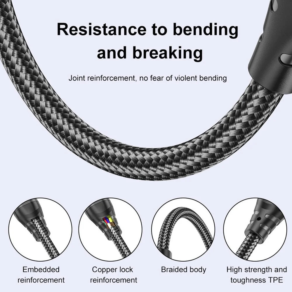 USLION US0203 1.8m 180-Degree Rotatable Connector 240W Data Cable Magnetic Charging Cable - USB-C To USB-C - 6