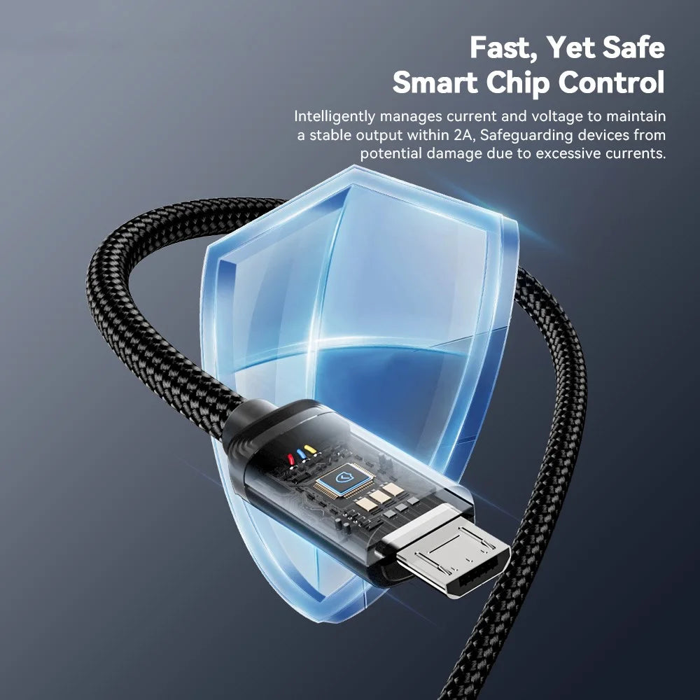 ESSAGER ES-X60 1m USB to Micro Phone Charging Cable Braided Data Cable - 4
