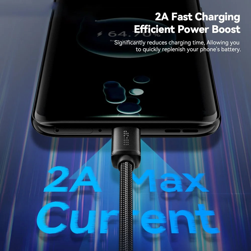 ESSAGER ES-X60 3m USB to Micro Phone Charging Cable Braided Data Cable - 3