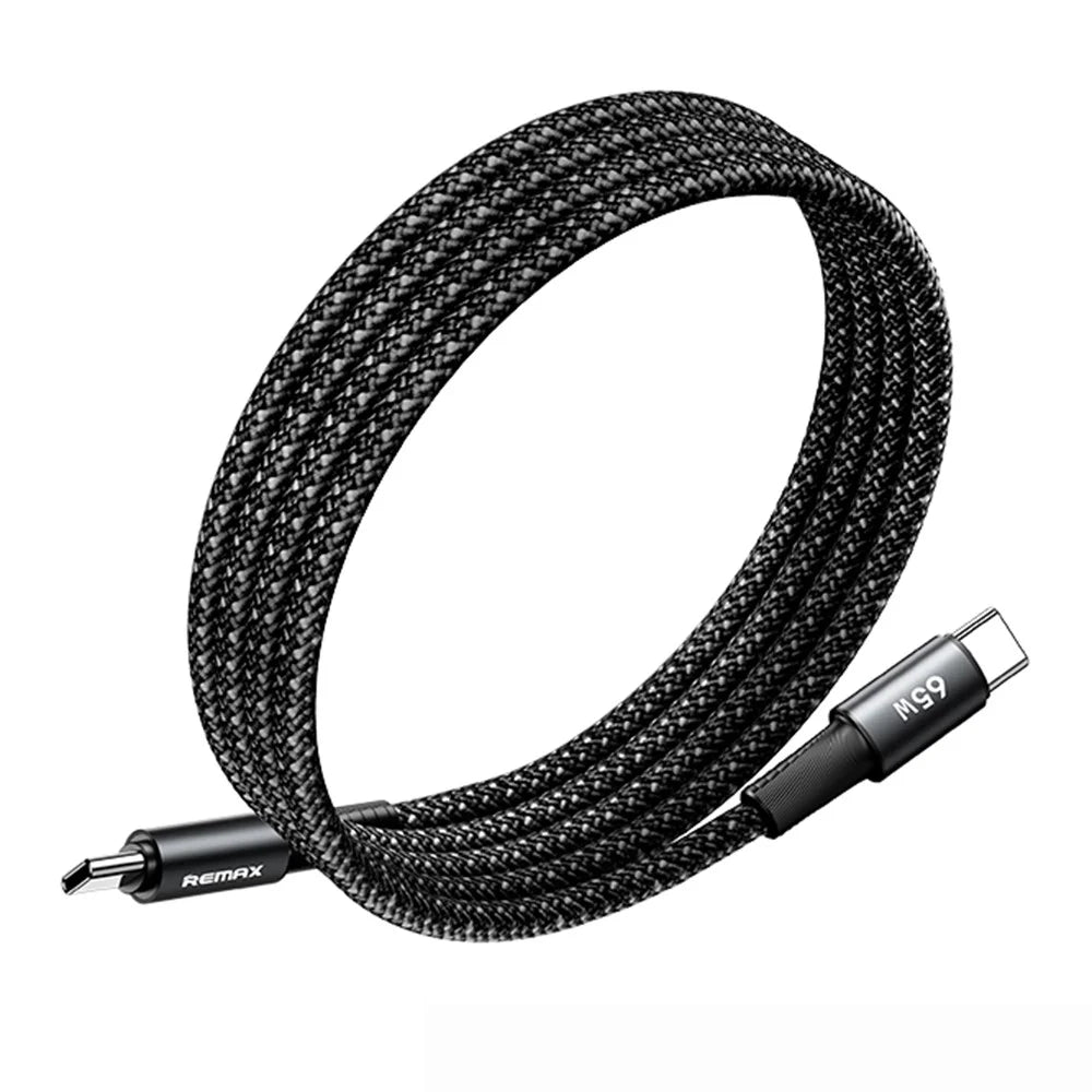 REMAX CB07 65W Magnetic USB-C Cable Braided Aluminum Alloy Fast Charging Cord 1.2M for Laptop / Tablet / Phone - 1