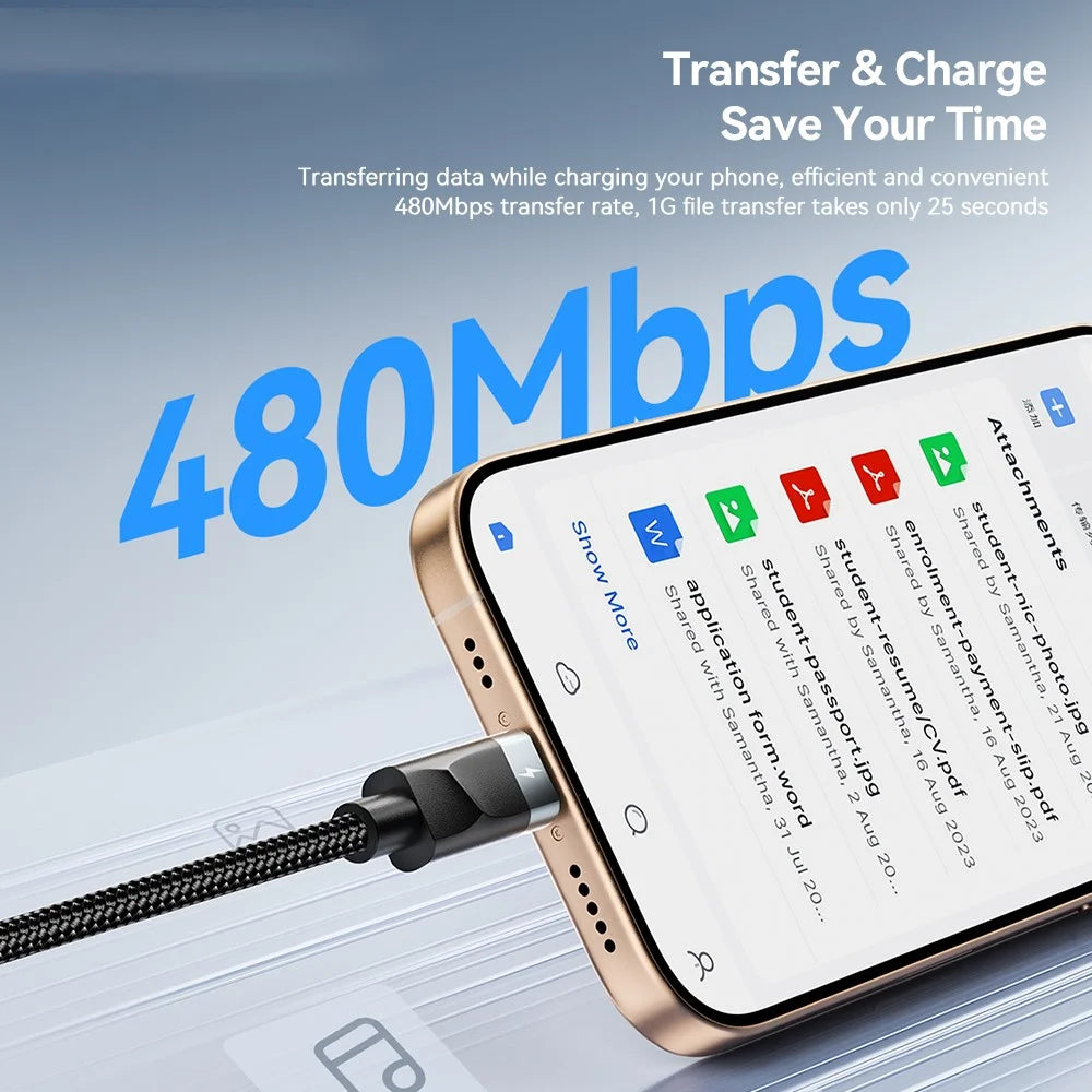 ESSAGER 5 in 1 Charging Cable 2M Fast Charging PD 60W Data Sync 480Mbps Cable for Phone / Tablet / Watch - 7