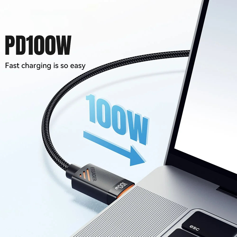 ESSAGER 3 in 1 Charging Cable for Watch / Phone / Type-C Devices PD 100W Fast Charging Data Cable - 4