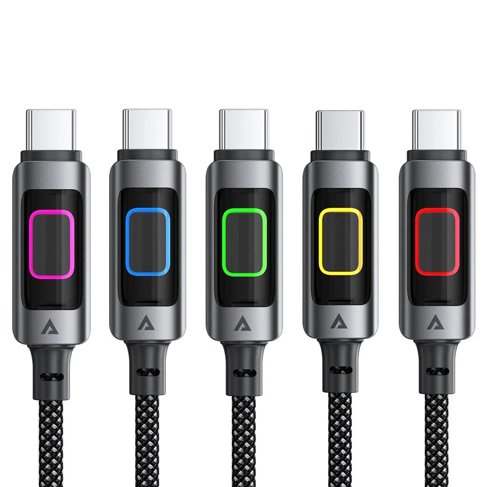ACEFAST C21-04 1.2m USB A to USB C 3A Fast Charging Cable Braided Data Cord with Colorful Light - 2