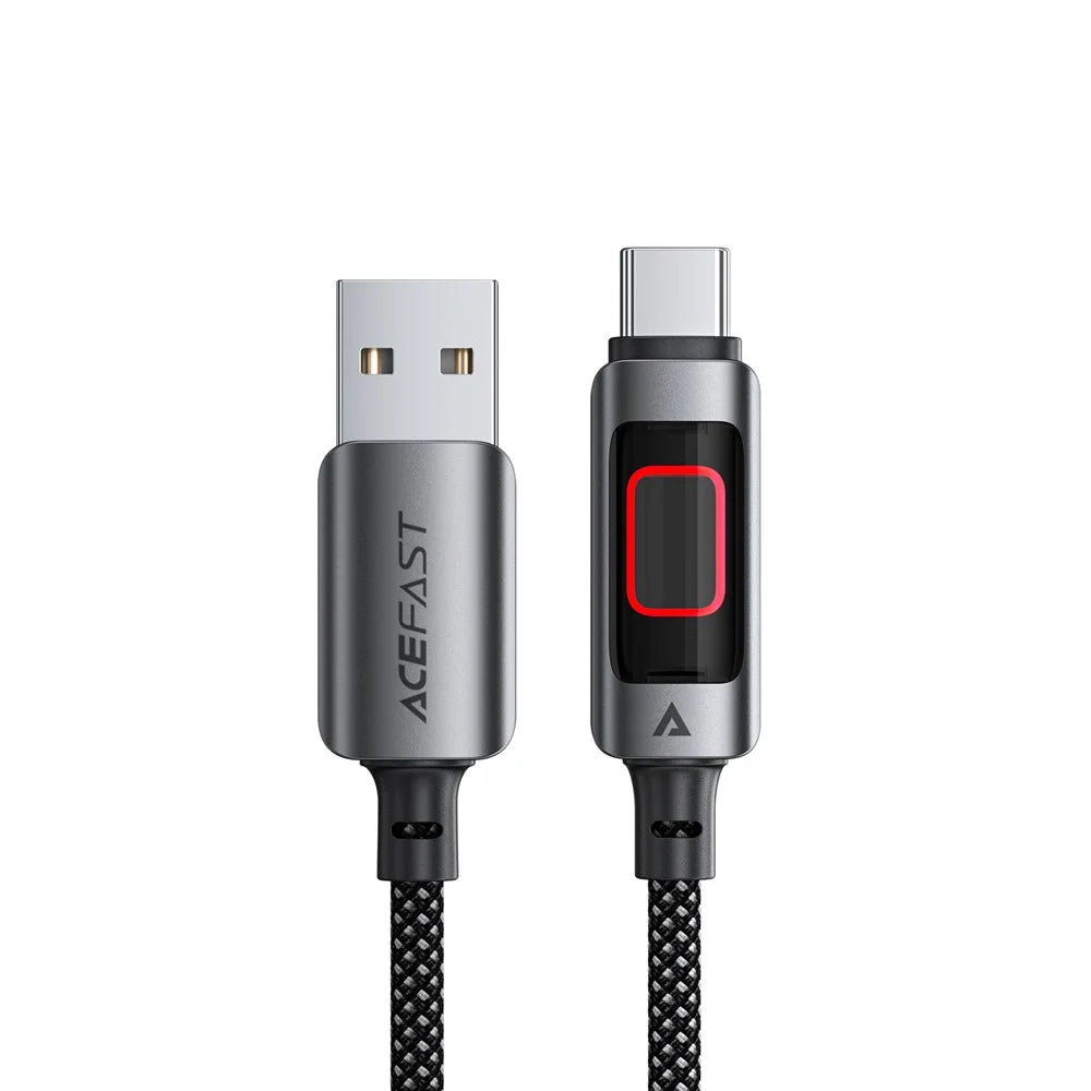 ACEFAST C21-04 1.2m USB A to USB C 3A Fast Charging Cable Braided Data Cord with Colorful Light - 5