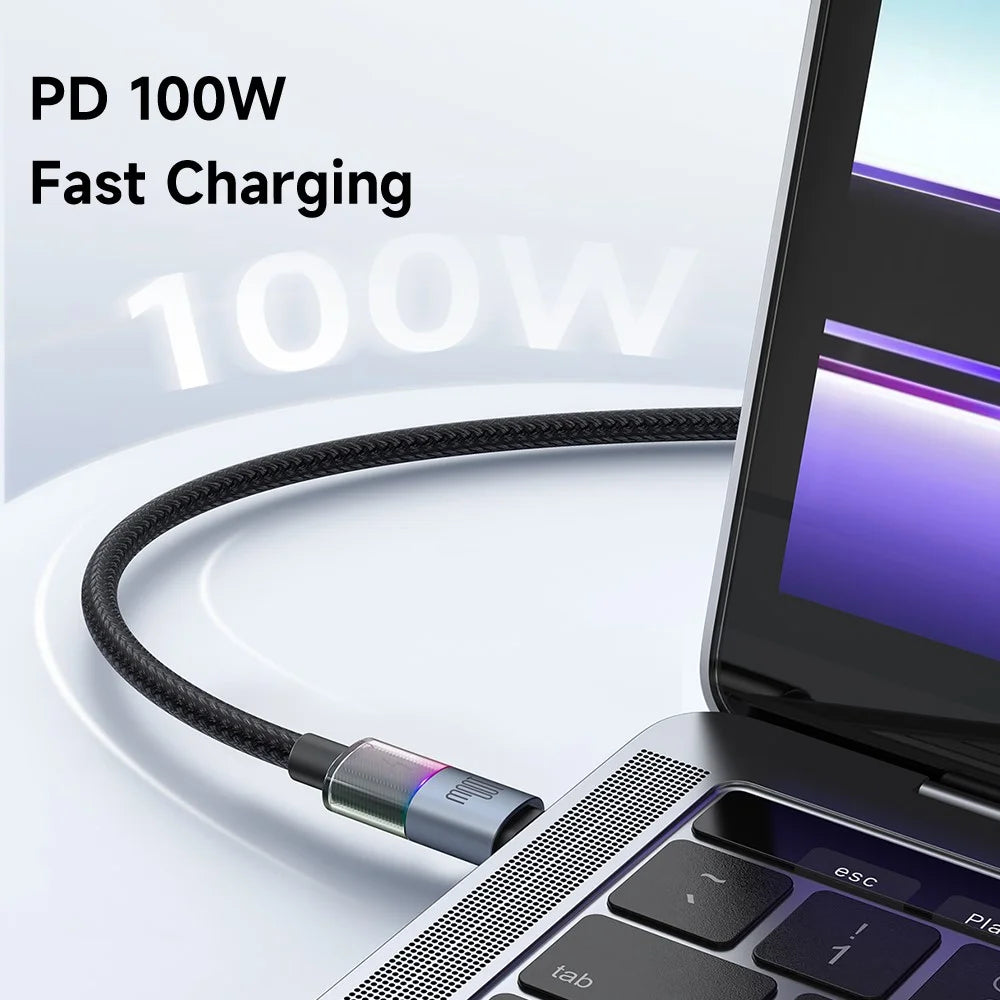 MCDODO CA-8200 1.2m PD 100W Fast Charging Cord with Colorful LED Light USB C to USB C Data Cable - 5