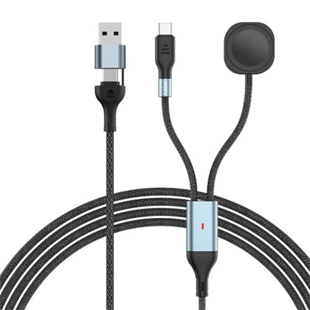 2m 2 in 1 USB A / USB C to USB-C / for Apple Watch Wireless Charging Dock PD 100W Fast Charging Cable - 1