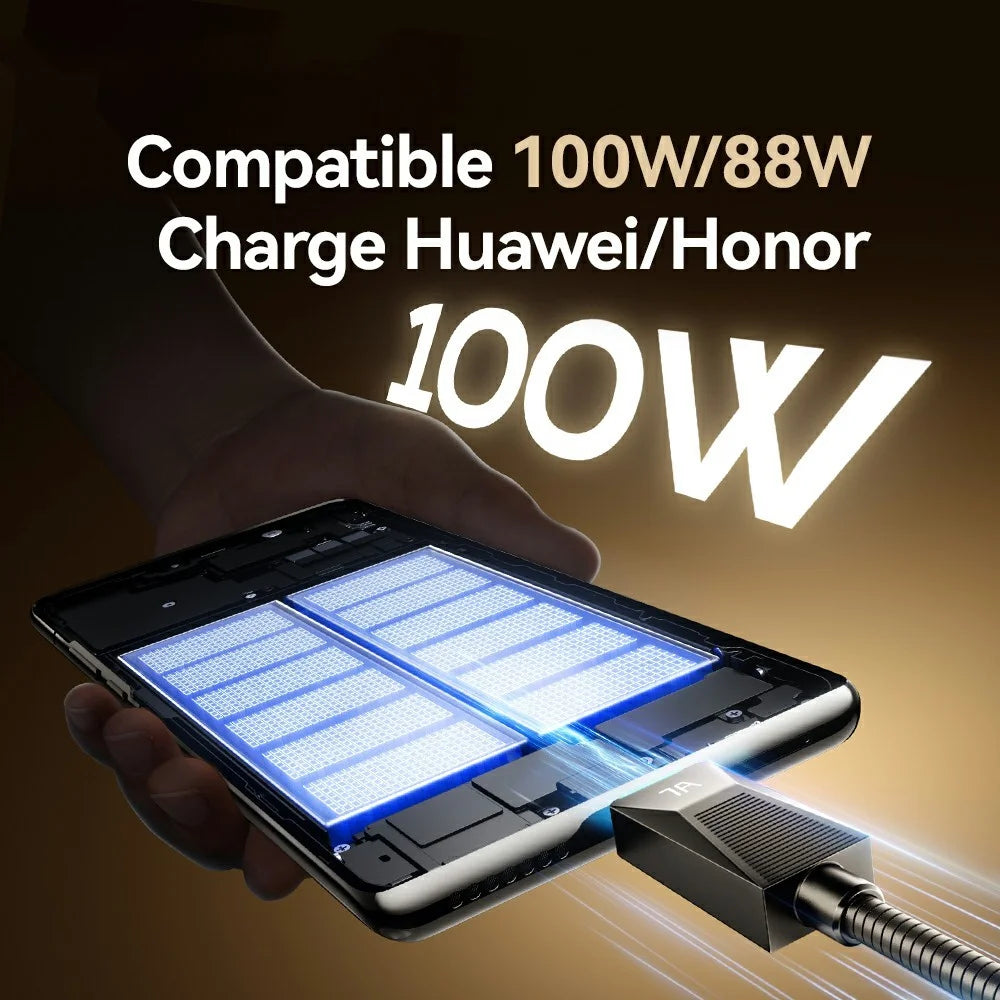 ESSAGER 2m USB A to USB C Stainless Steel Cable 7A Fast Charging 480Mbps Data Sync Cord - 5