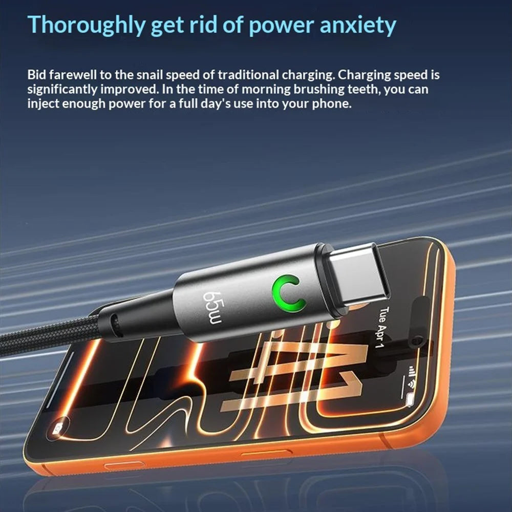 WEKOME WDC-127 Raython 3 Smart Power-Off USB-A to Type-C Fast Charging Cable 88W High Speed Data Cable - 3