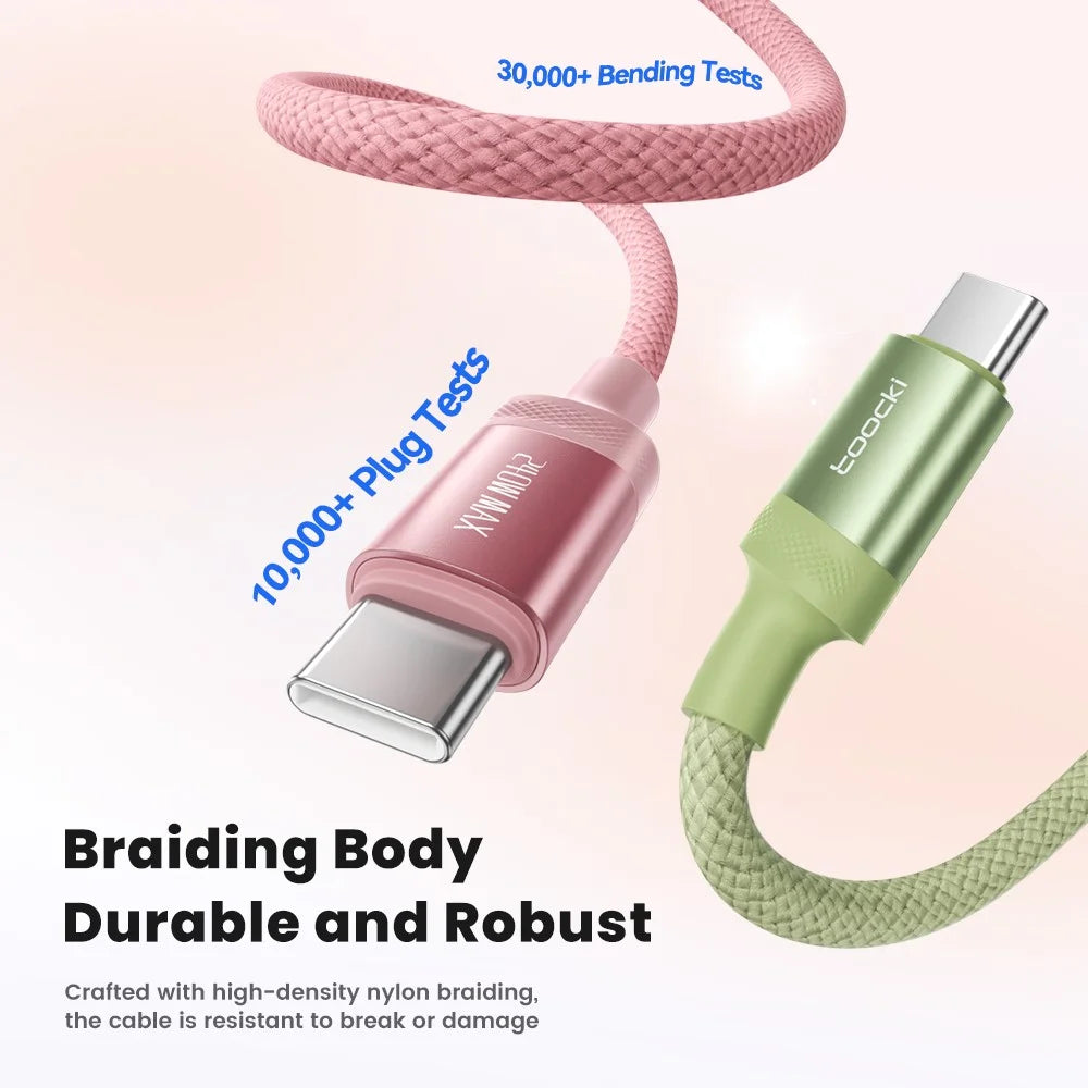 TOOCKI TX108C4 1m PD 240W USB-C to USB-C Fast Charging Cable Built-in E-Marker Chip 480Mbps Data Cable for Laptop / Tablet / Phone - 7