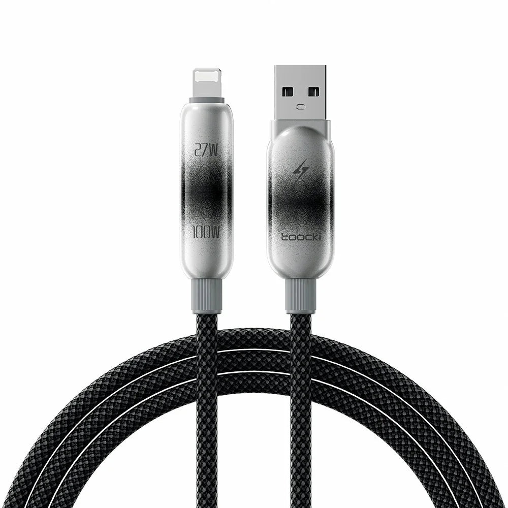TOOCKI X118C2 1.2m USB-A / USB-C to USB-C / iP 480Mbps Data Cable PD 100W Fast Charging Cable with E-Marker Chip for Laptop Phone - Black - 2
