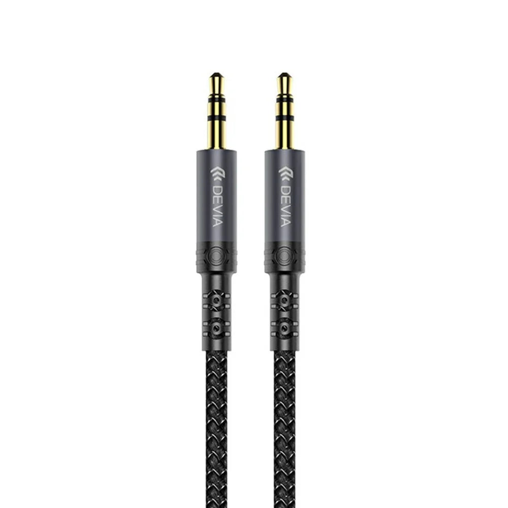 DEVIA EC618 1m Ipure Series 3.5mm Audio Cable Clear Sound Braided Nylon Audio Cable - Black - 1