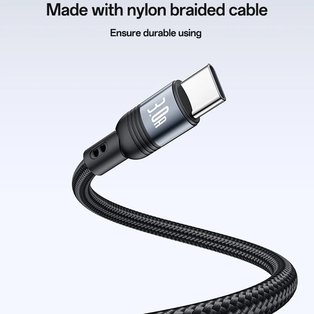 YESIDO CA203 USB-A / USB-C to iP / USB-C / Micro Fast Charging Cable Braided Charging Cord for iPhone Samsung Huawei Xiaomi - 2