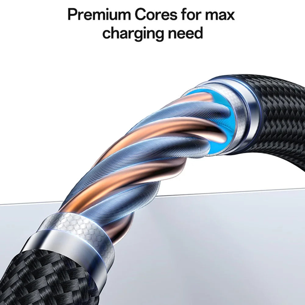 YESIDO CA203 USB-A / USB-C to iP / USB-C / Micro Fast Charging Cable Braided Charging Cord for iPhone Samsung Huawei Xiaomi - 7