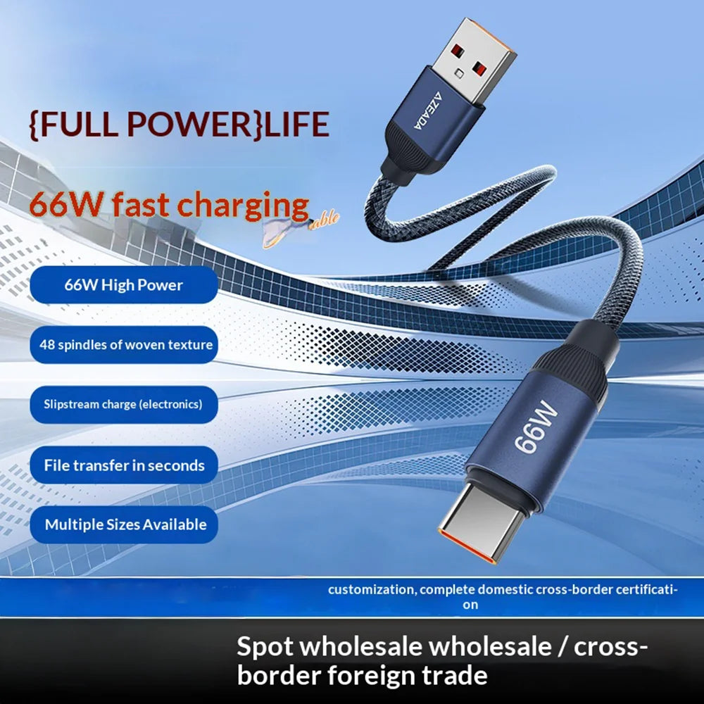 AZEADA 1.2m USB-C Data Cable Type-C to Type-C 65W Fast Charging Cable for Samsung/Huawei/Xiaomi - B03 - 2