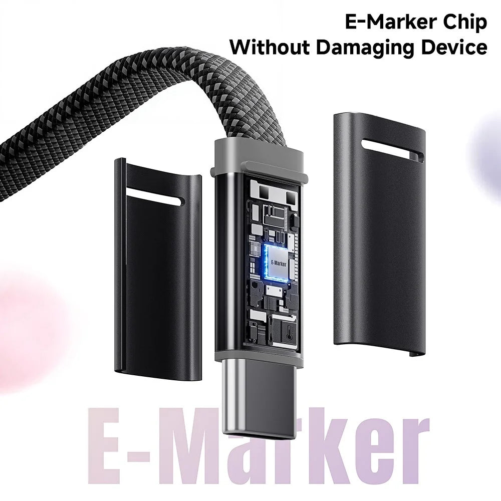 ESSAGER ES-X85 1m USB-C to USB-C Cable 100W PD Fast Charging 480Mbps Transfer Data Cable - Black - 7