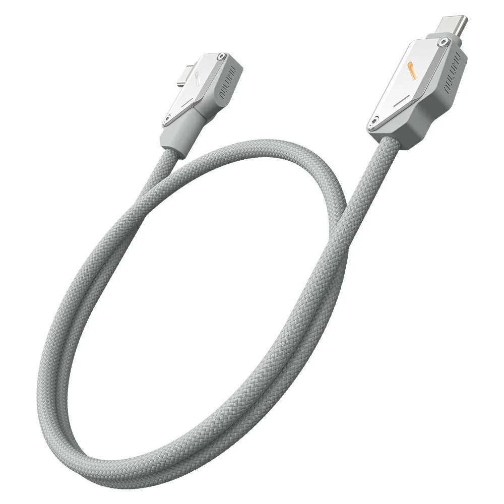 AULUMU M07 1.2m 240W USB-C to USB-C Cable Fast Charging Cord Aluminum Alloy Construction - Silver - 1