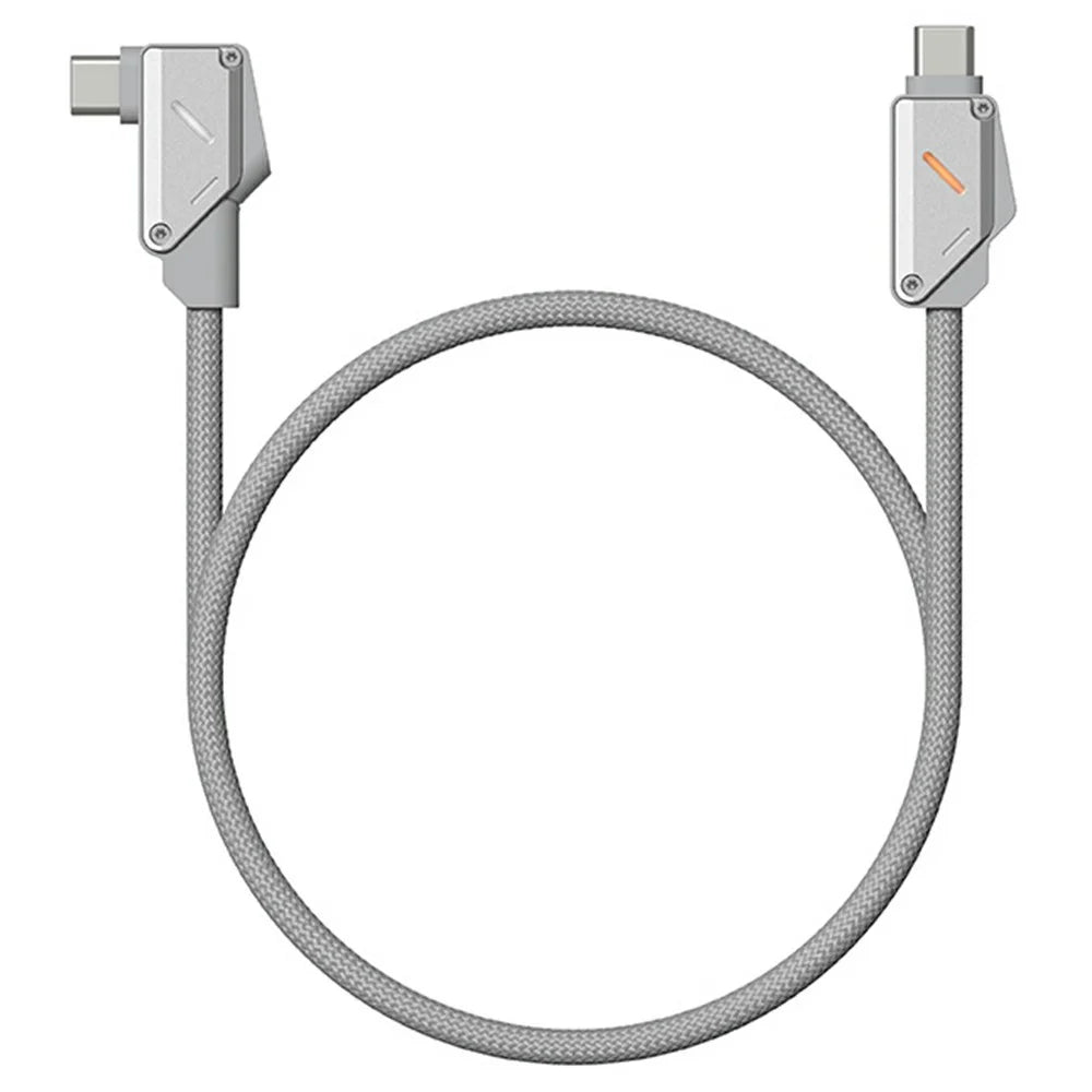AULUMU M07 1.2m 240W USB-C to USB-C Cable Fast Charging Cord Aluminum Alloy Construction - Silver - 2