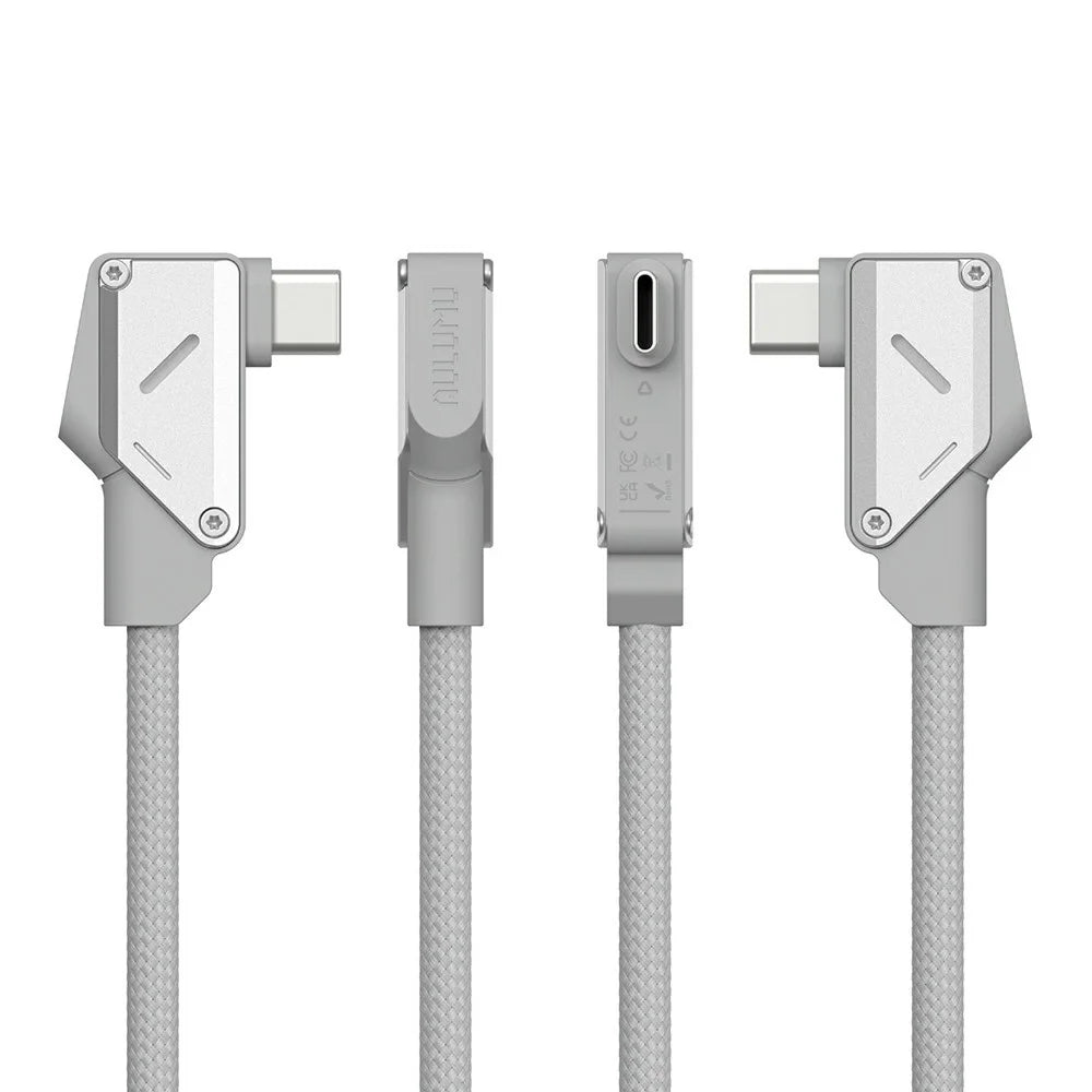 AULUMU M07 1.2m 240W USB-C to USB-C Cable Fast Charging Cord Aluminum Alloy Construction - Silver - 5