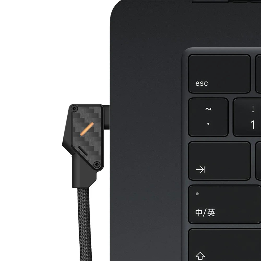 AULUMU M07 1.2m 240W USB-C to USB-C Cable 40Gbps Fast Charging Data Cord Carbon Fiber Construction - Black - 7
