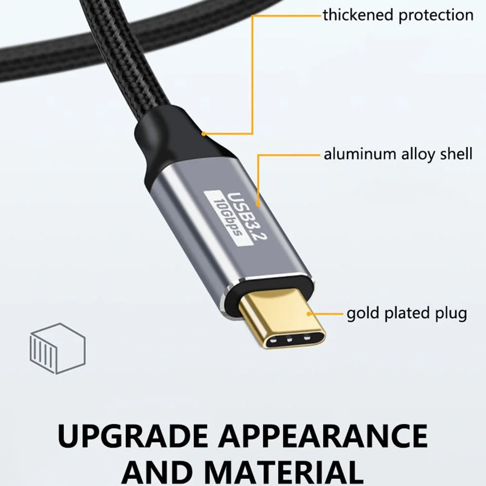1.5m 100W PD Nylon Braided Type C to Type C Cable USB 3.1 Gen2 10Gbps Full Function USB C Cable (Male to Male) - 7