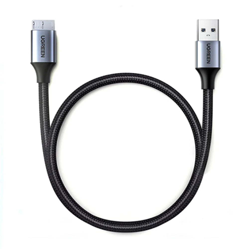 UGREEN 80792 0.5m USB 3.0 to Micro USB Charging Cable Charge Cord Nylon Braided External Hard Drive Data Cable - 6