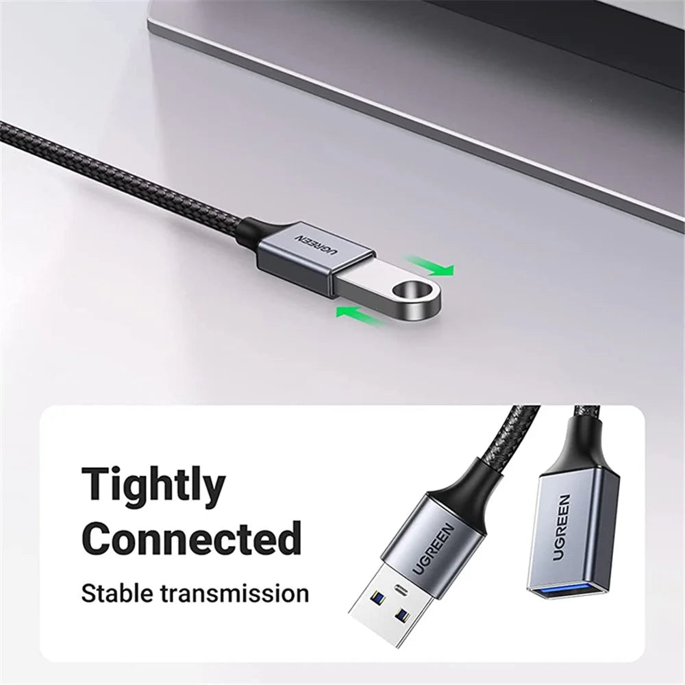 UGREEN 2m USB 3.0 Extension Cable Type A Male to Female 5Gbps Data Transfer Extension Cable for Printer Scanner Card Reader Hub - 5