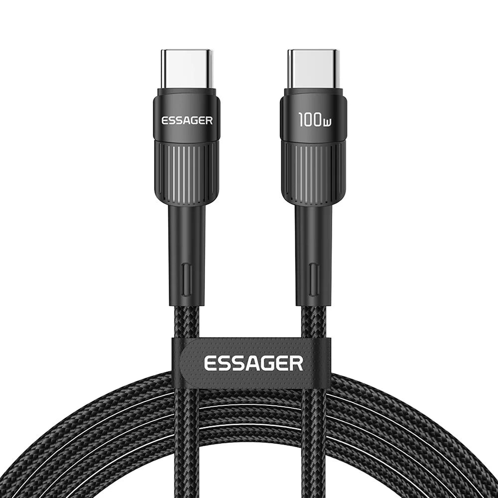 ESSAGER 3m Cell Phone Cable USB C High-speed 100W 5A PD Charging 480Mbps Fast Data Transmission Line - 1