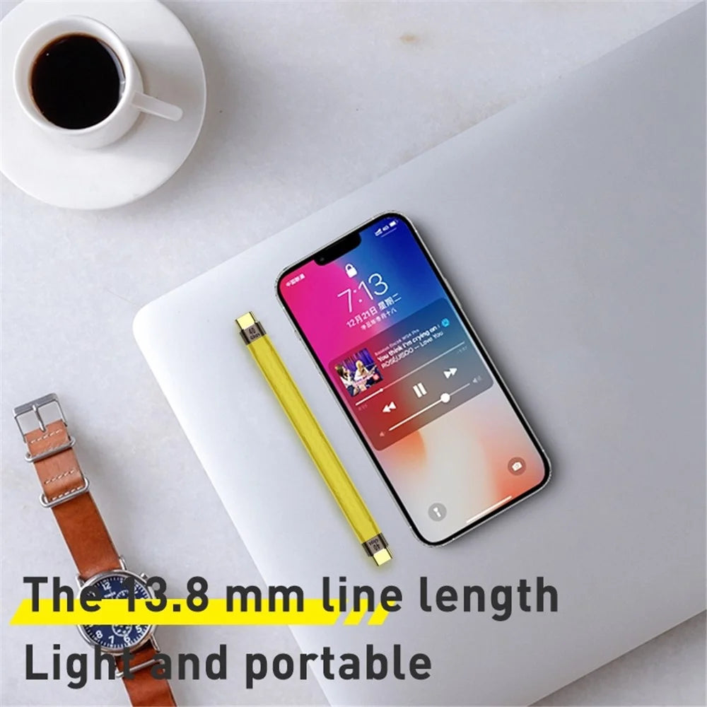 USB to Type-C PD 100W Fast Charging 10Gbps FPC Soft Data Cable, Cable Length: 13.8cm - 5