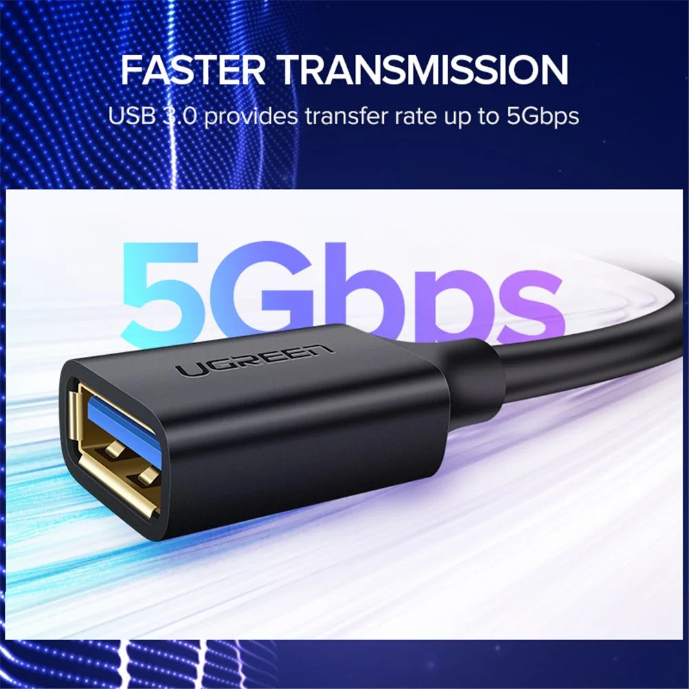 UGREEN 10368 1m Plug and Play 5Gbps High Speed USB 3.0 Extension Cable for PS4 / Xbox / USB Flash Drive / Printer - 2