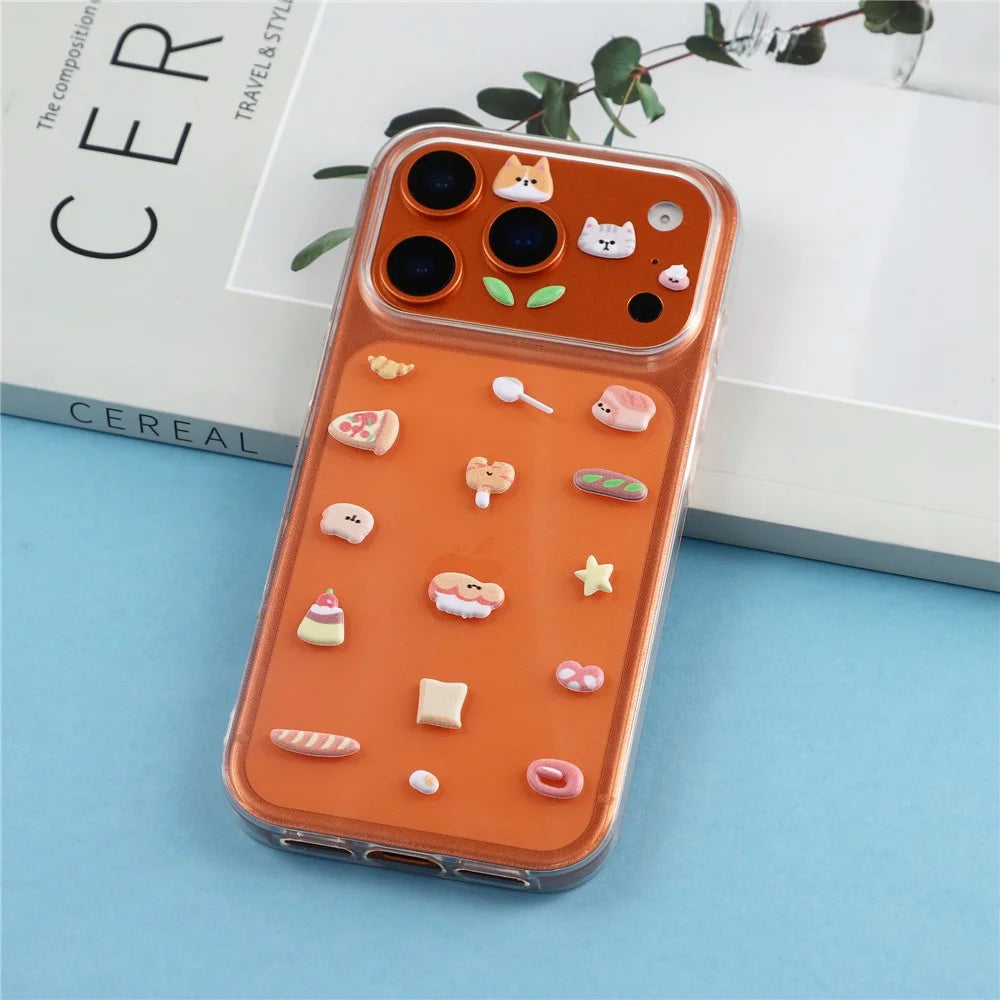 Creative 3D Bubble Foam Kids Cartoon Decoration Stickers Cute Lovely Animal Food Phone Stickers - Cute / Yellow - 2