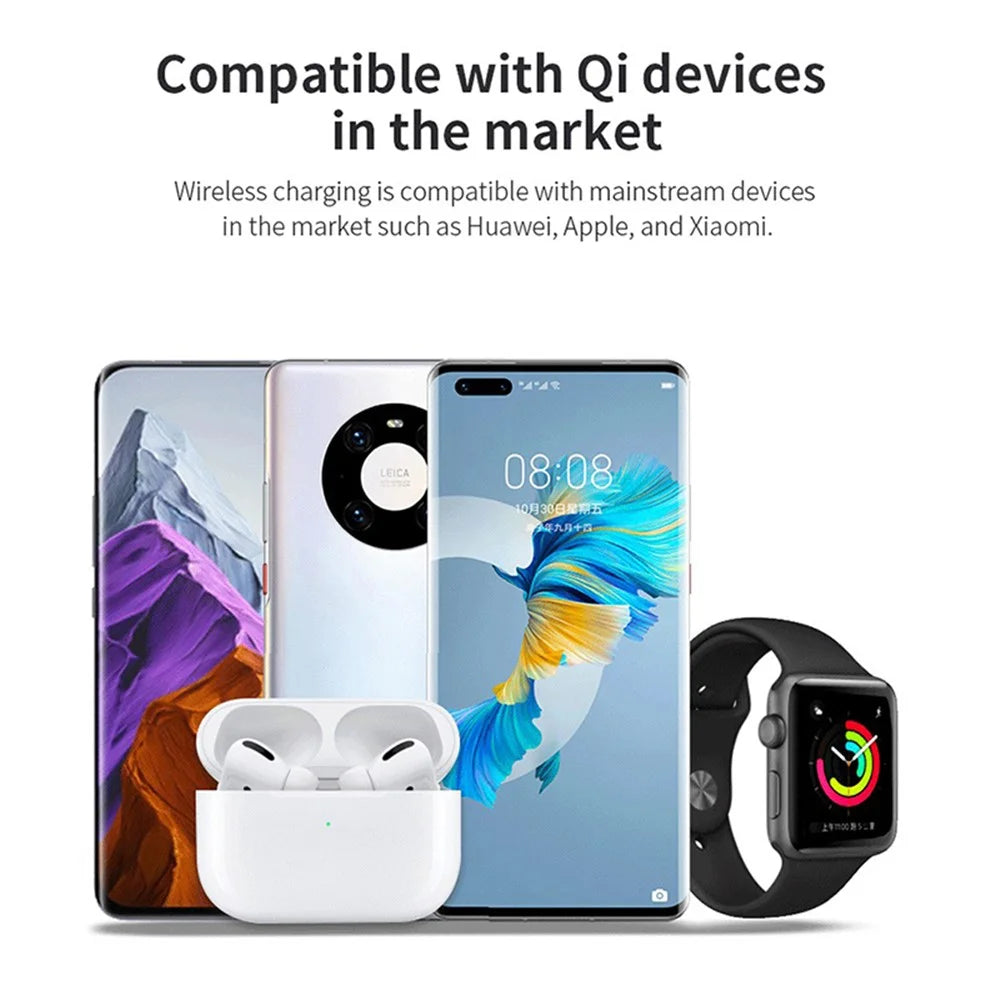 TH03 For Apple Watch / AirPods / Cellphone 3-in-1 Desktop Charging Stand 15W Magnetic Wireless Charger - Black - 3