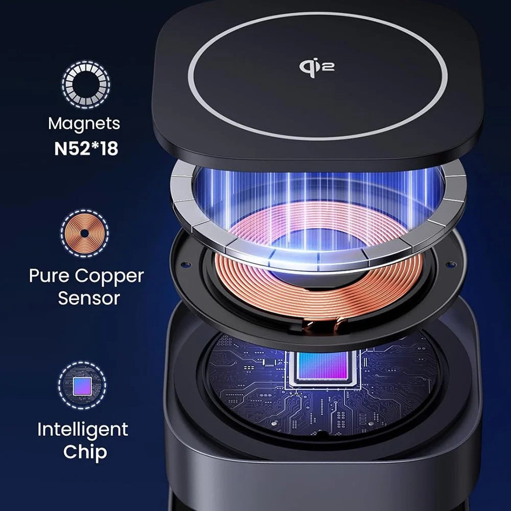 UGREEN Qi2 Magnetic Foldable 2-in-1 Fast Wireless Charger 15W Charging Stand For iPhone 16 / 15 / 14 Airpods Pro - 4