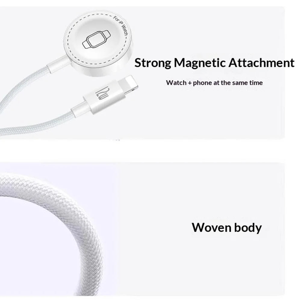 YESIDO DS34 2 in 1 Type-C to iP / Wireless Charging Dock for Apple Watch 2.5W Fast Charging Cable - White - 5
