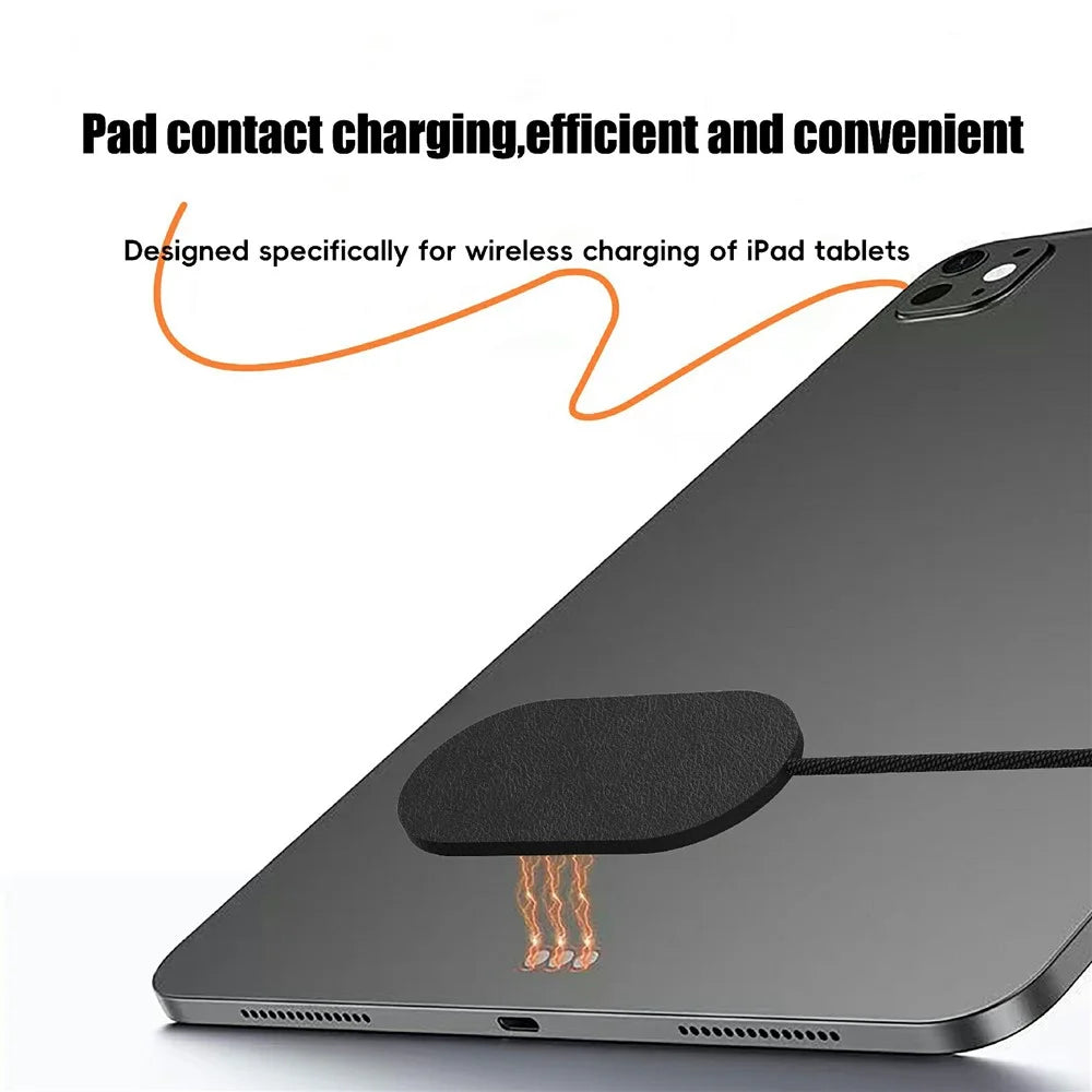 U27-13m For iPad Pro 13 (2025) / (2024) PD 35W Fast Charging Pad Ultra Thin Leather Surface Magnetic Wireless Charger - Black - 2