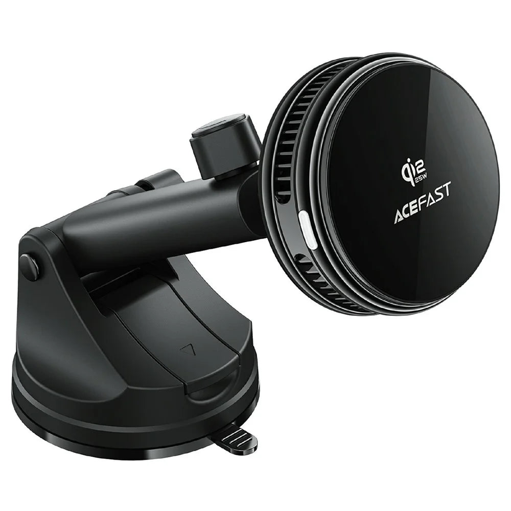 ACEFAST D67 Qi2 25W Cooling Wireless Charging Car Holder with Suction Cup Phone Mount Stand - Black - 2