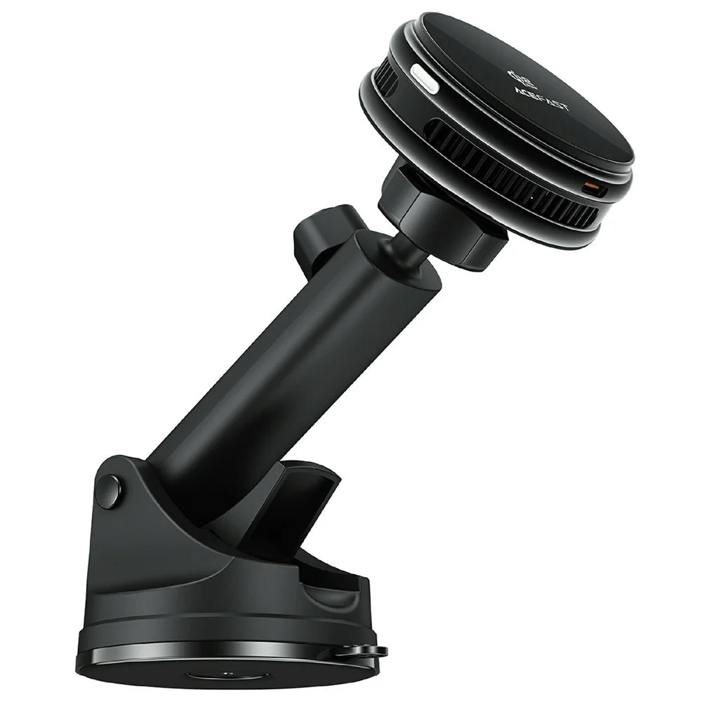 ACEFAST D67 Qi2 25W Cooling Wireless Charging Car Holder with Suction Cup Phone Mount Stand - Black - 4
