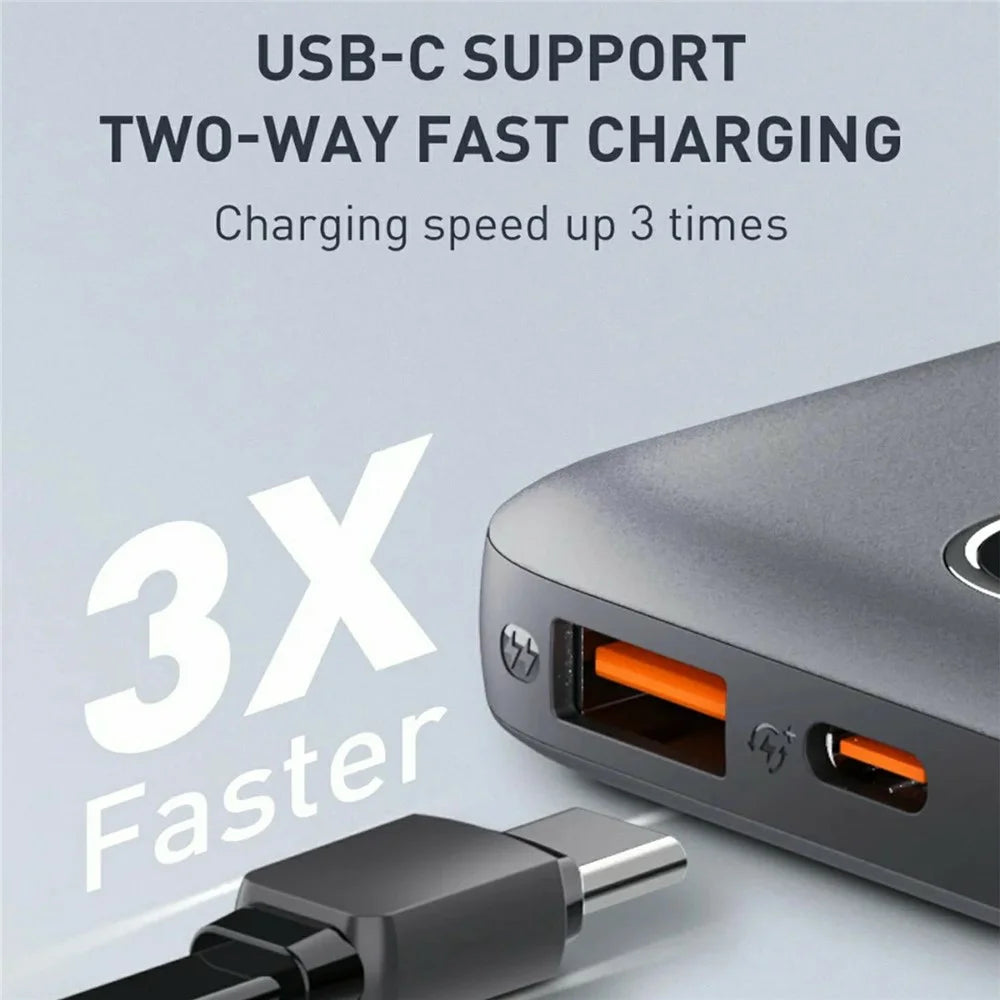 LDNIO PQ10 10000mAh Power Bank 22.5W Fast Charging USB-C PD 20W Portable Charger with LED Display - Grey - 4