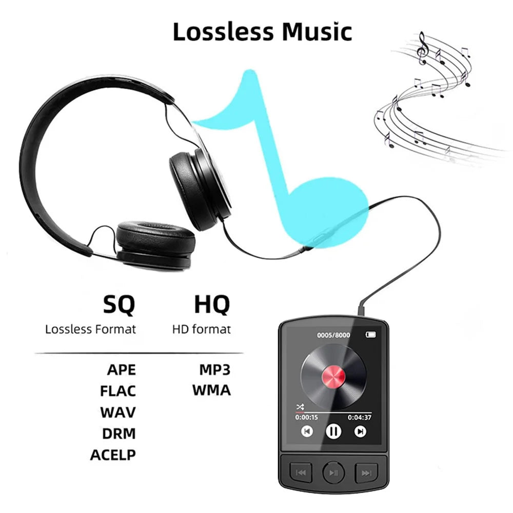 MP3-07 Portable Bluetooth-compatible MP3 Music Player FM Radio 1.77-inch Screen Video MP4 Player - 5