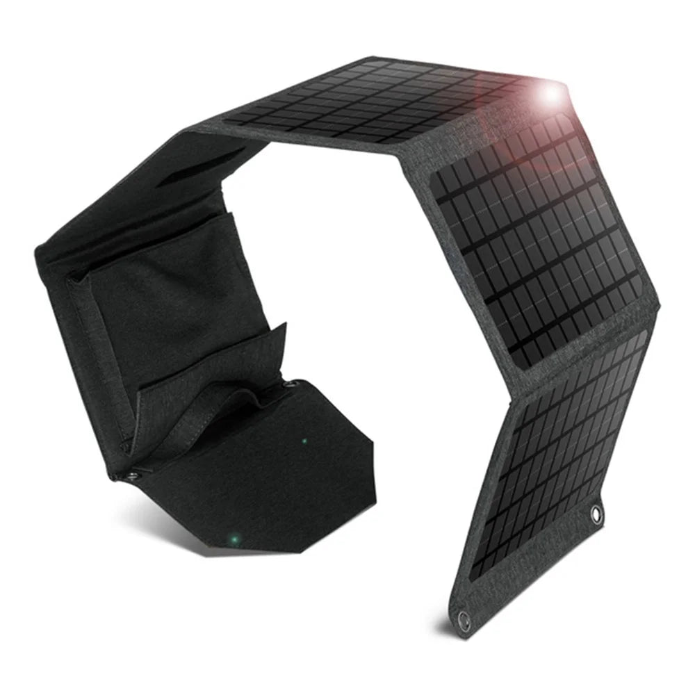 30W Foldable Solar Panel Dual USB 5-Folding Solar Panel Charger for Mobile Phone Camping Hiking - 1