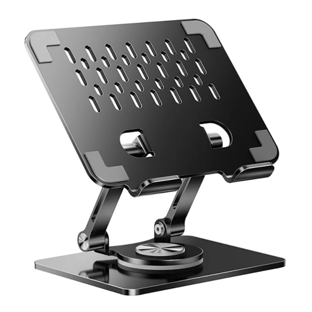 P2083 Heat Dissipation Alloy Steel 360 Degree Rotating Desktop Stand for Mobile Phone Tablet - Black - 1