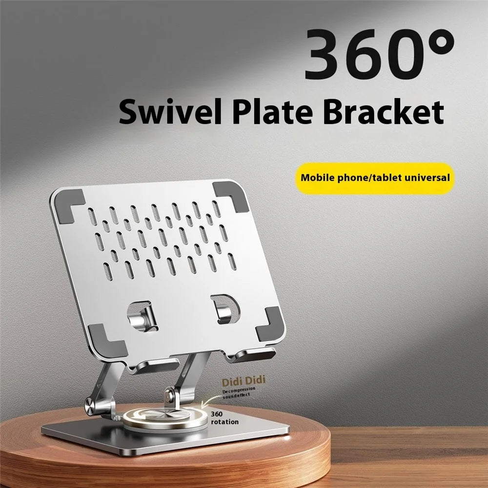 P2083 Heat Dissipation Alloy Steel 360 Degree Rotating Desktop Stand for Mobile Phone Tablet - Black - 3