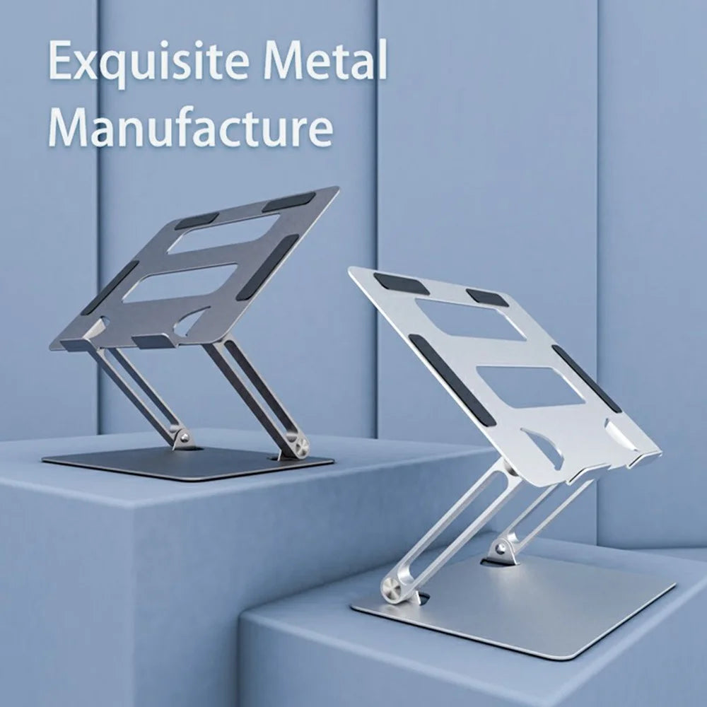 L303 Aluminum Alloy Adjustable Tablet Stand for Devices Up To 17.3 Inch Foldable Cooling Laptop Riser - Grey - 5