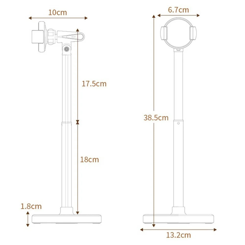 T16 Rotating Extendable Desktop Phone Holder Livestream Vlog Recording Adjustable Stand - Black - 7